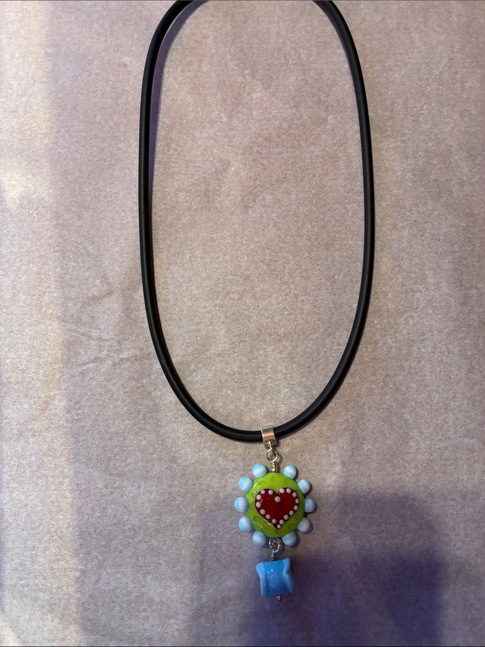 Lampworked Glass Pendant by Vicki Miller approximately 2 inches